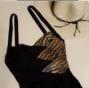 Carol Wior Womens Wrap Front Tank Swimsuit